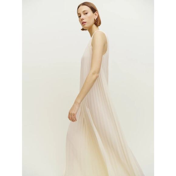 Reformation Rafina Dress ivory pleated wedding bridal maxi loose fit size 6 - Picture 15 of 15